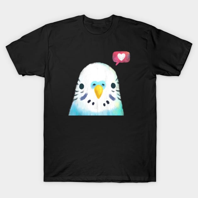 Blue Budgerigar bird T-Shirt by julianamotzko